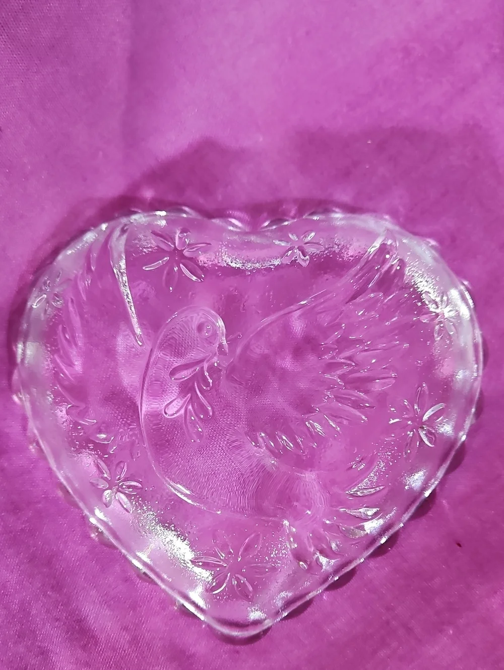 VTG Hofbauer German Lead Crystal Heart Dish & Ruby Bud Vase Collector Quality